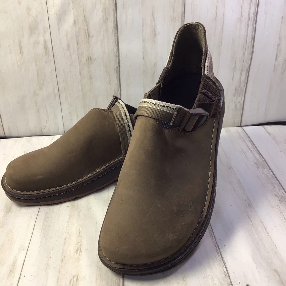 Chaco Toecoop Tan Suede SlipOn Sandal Womens Sz 11